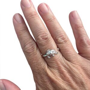 Silver Elephant Wrap Around Adjustable Ring
